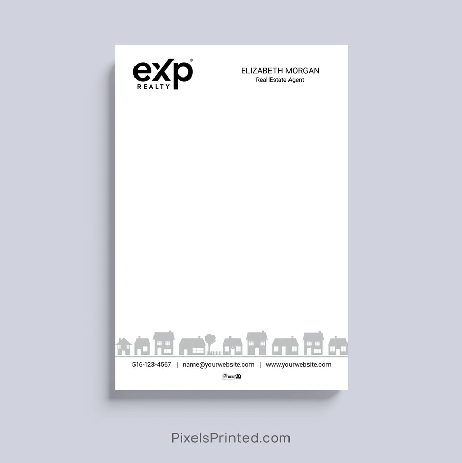 eXp Realty realtor notepad with neighborhood houses design