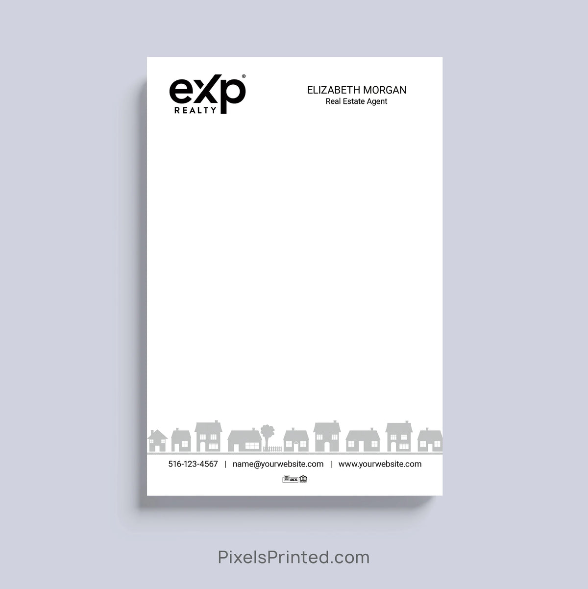 eXp Realty realtor notepad with neighborhood houses design