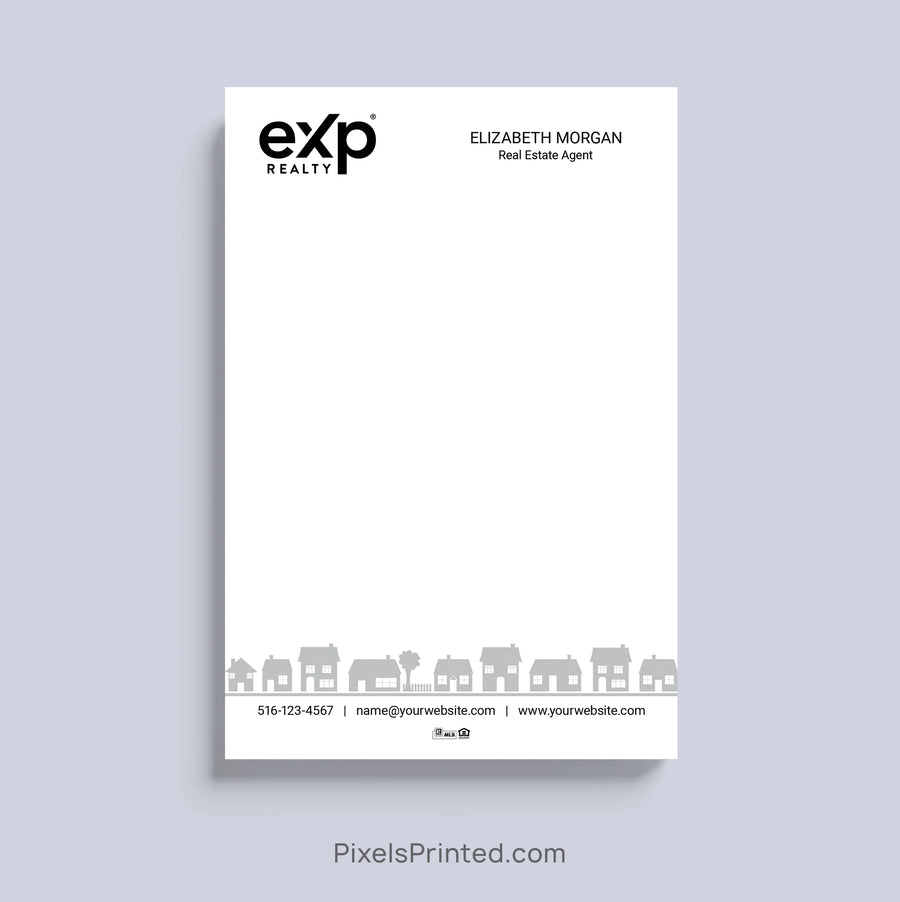 eXp Realty realtor notepad with neighborhood houses design