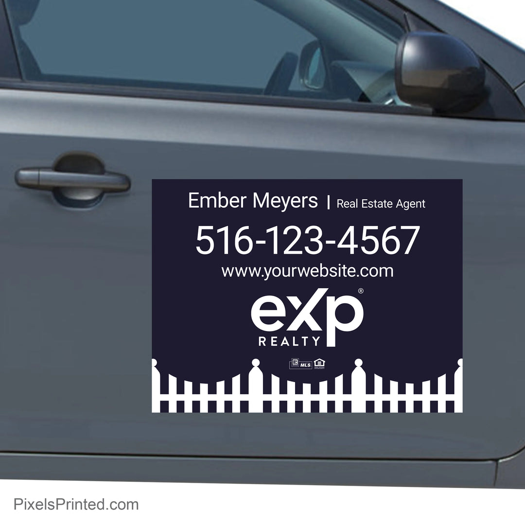 eXp Realty car decal with personalized agent branding that turns a vehicle into a mobile marketing tool.
