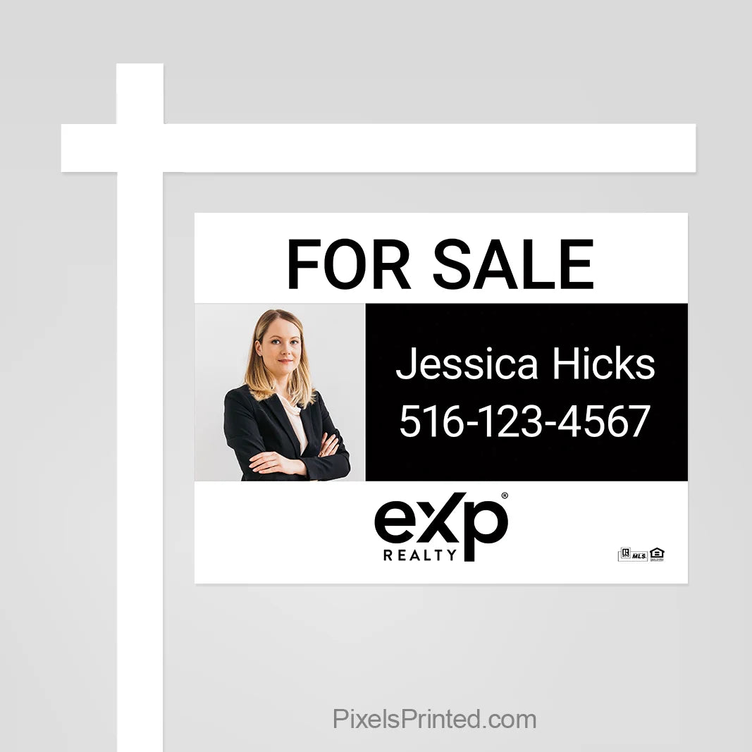 eXp Realty property marketing sign panel that gives agents another opportunity to promote their listing.