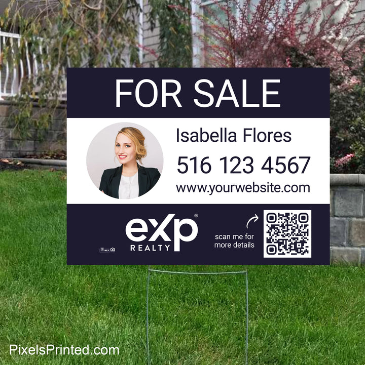 EXP realty for sale yard sign with QR code