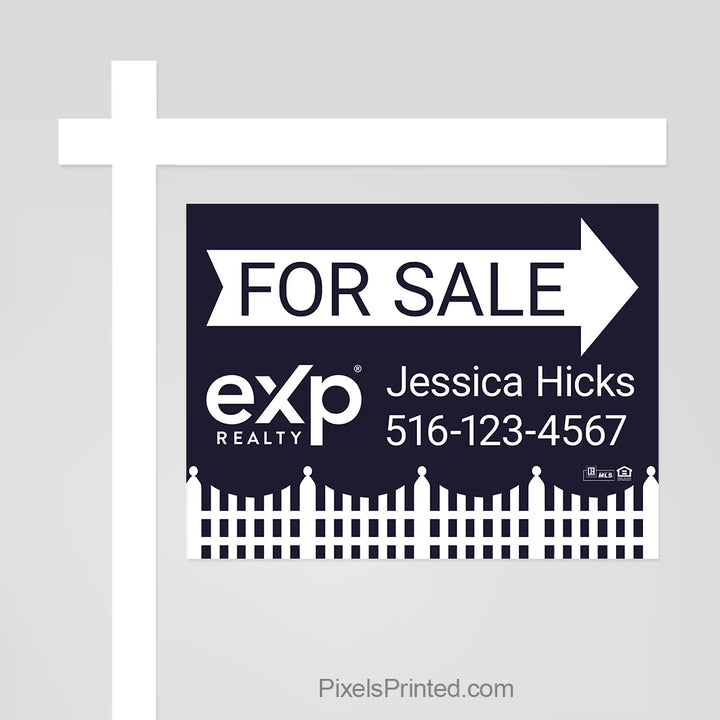 eXp Realty home sale sign panel that helps showcase a listing and attract attention from potential buyers.