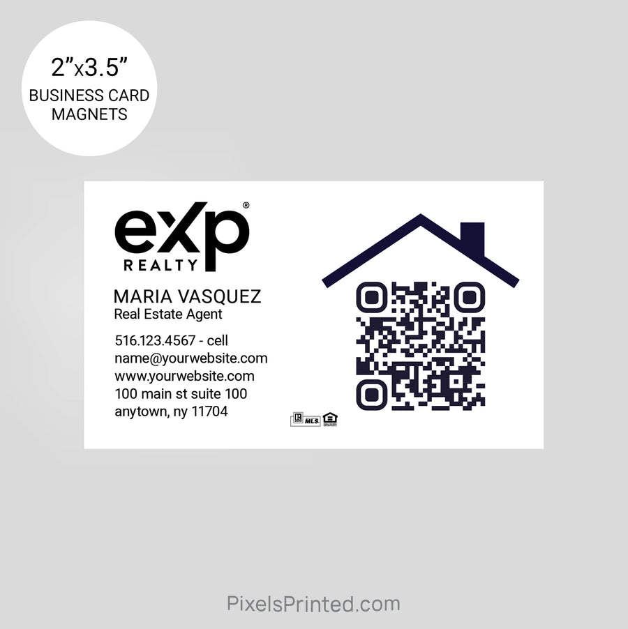 custom real estate card magnet with QR code and house design