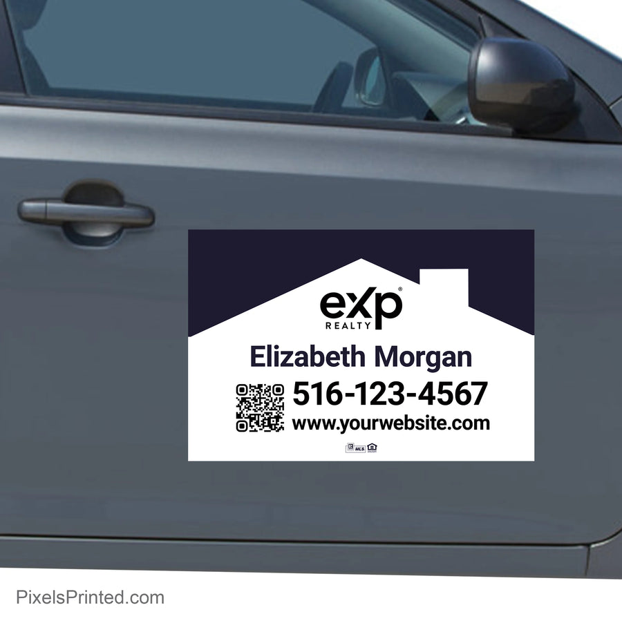 eXp Realty car decal with QR code that gives potential clients a convenient way to connect with the agent.