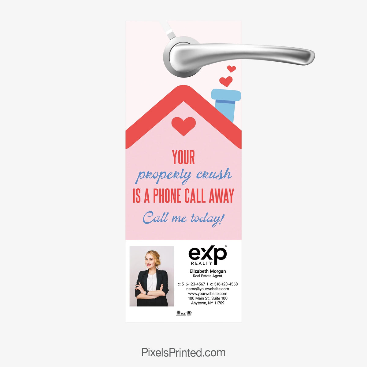 EXP Realty Valentine’s Day thank you door hanger PixelsPrinted 