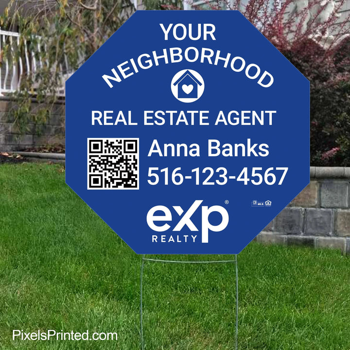 EXP realty your neighborhood agent yard signs yard signs PixelsPrinted 
