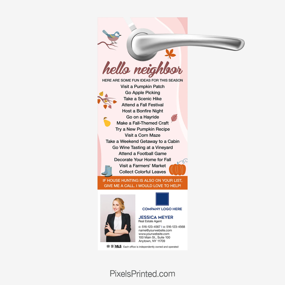 Coldwell Banker fall activities ideas door hangers