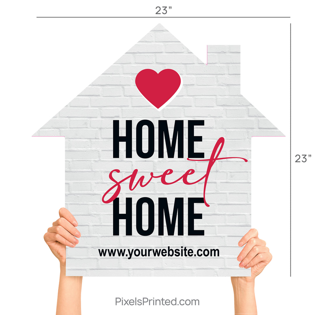home sweet home house shaped closing day sign