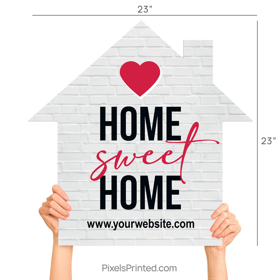 home sweet home house shaped closing day sign