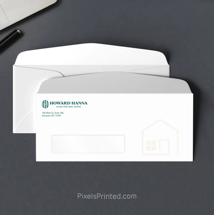 Personalized Howard Hanna real estate office envelope with logo and window
