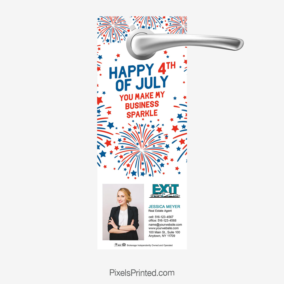 EXIT Realty Fourth of July door hanger my business sparkle