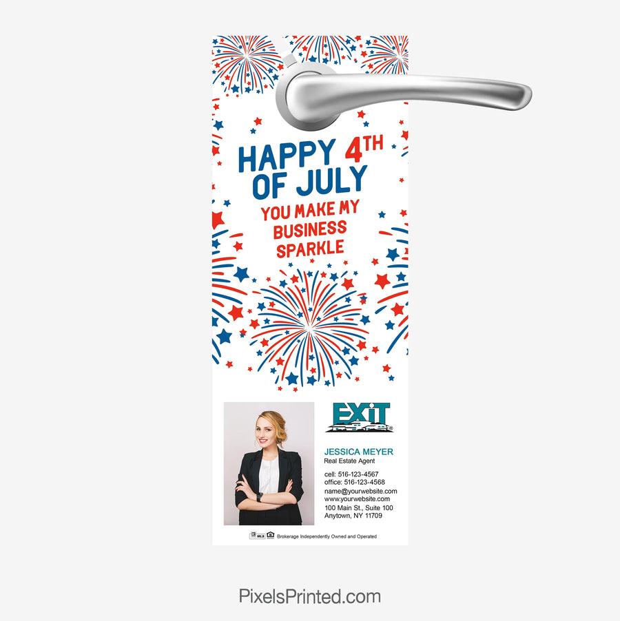 EXIT Realty Fourth of July door hanger my business sparkle