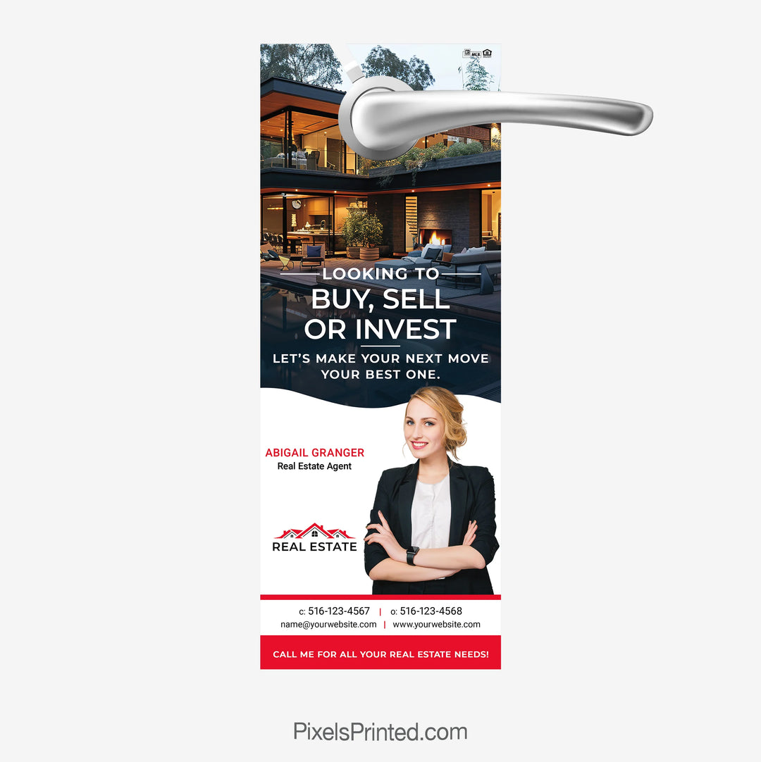 Independent real estate agent introduction door hanger for neighborhood marketing