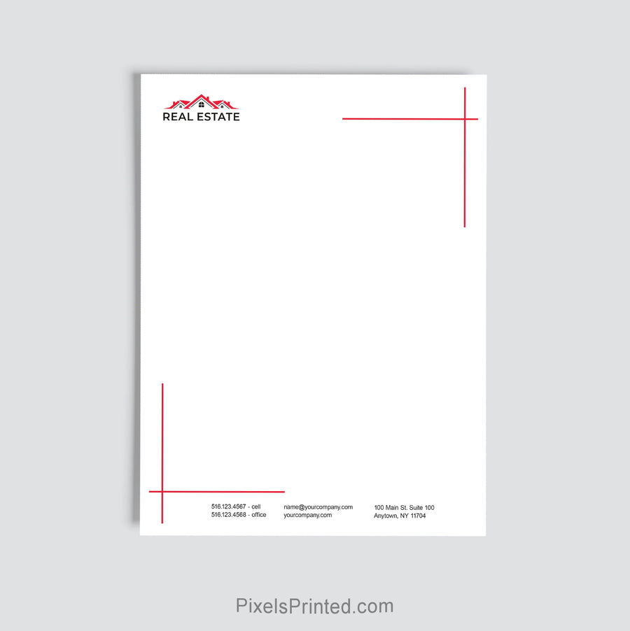 Independent real estate brokerage letterhead personalized for office use