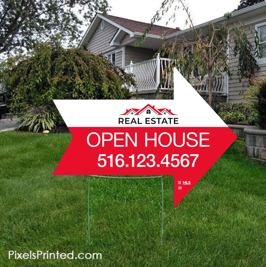 Independent real estate arrow shaped yard signs yard signs PixelsPrinted 