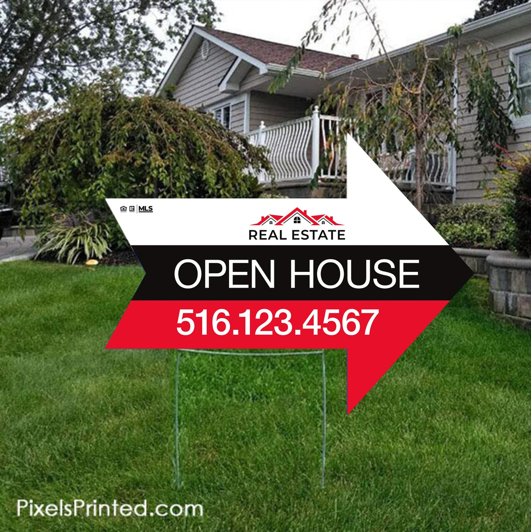 Independent real estate arrow shaped yard signs yard signs PixelsPrinted 