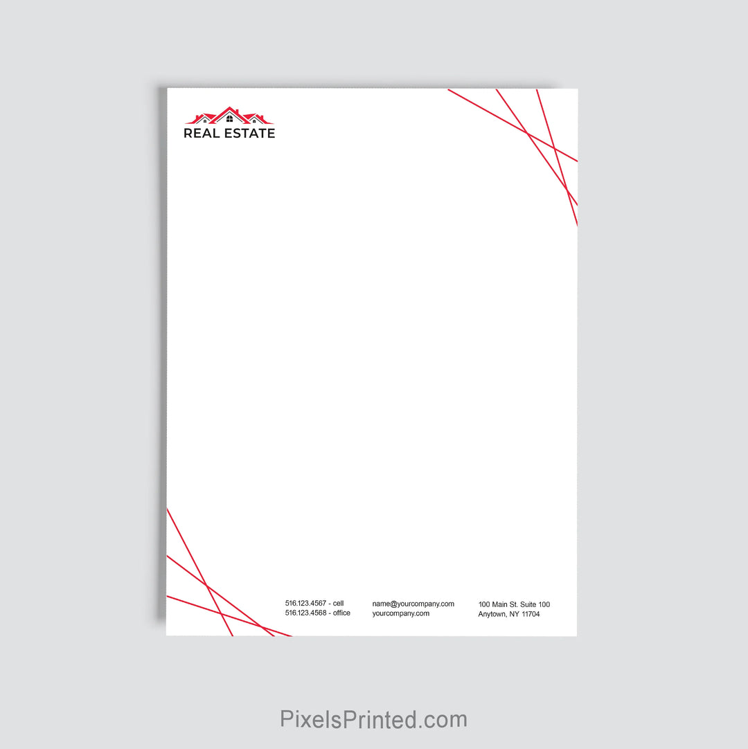 Personalized independent real estate office letterhead for agents