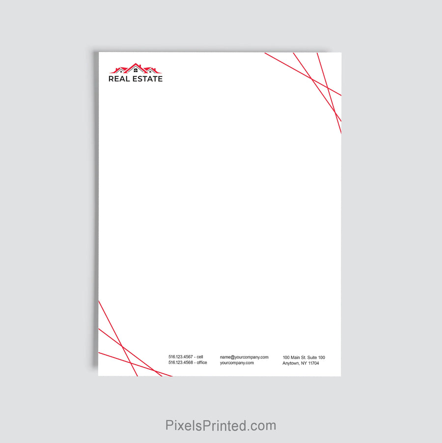 Personalized independent real estate office letterhead for agents