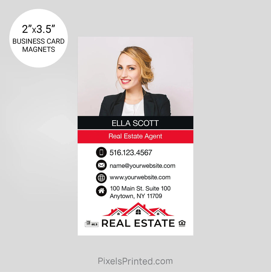 Independent real estate business card magnets PixelsPrinted 