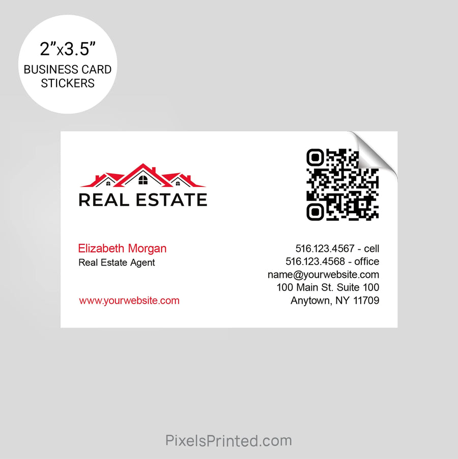 Independent real estate business card stickers PixelsPrinted 