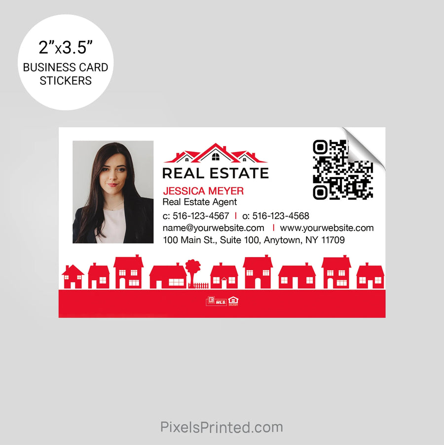 Independent real estate business card stickers PixelsPrinted 