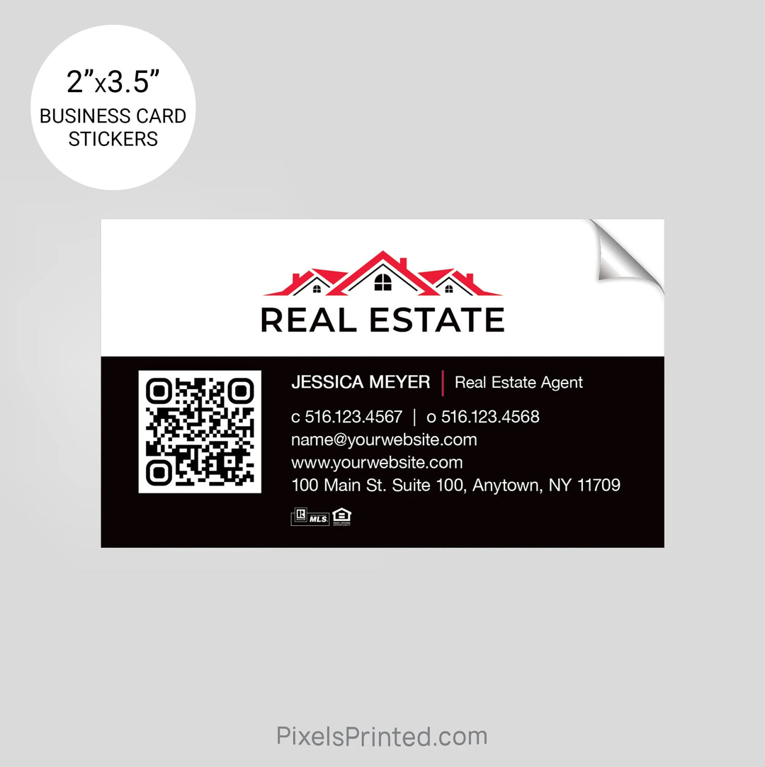 Independent real estate business card stickers PixelsPrinted 