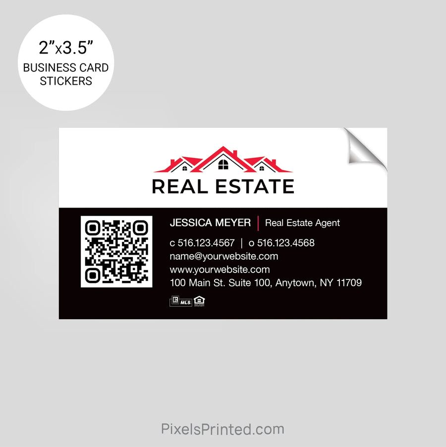 Independent real estate business card stickers PixelsPrinted 