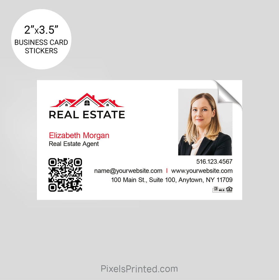 Independent real estate business card stickers PixelsPrinted 