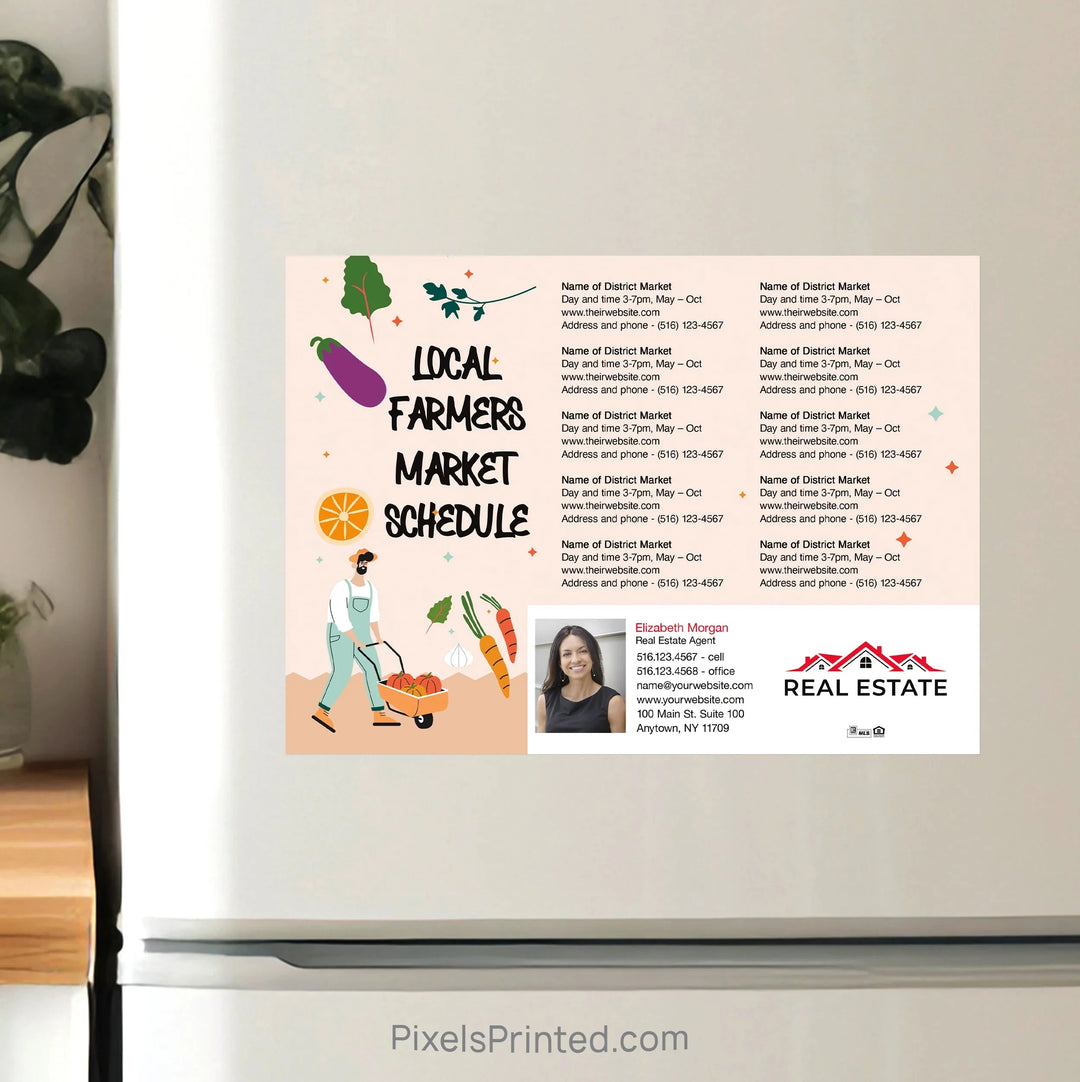 Independent Real Estate Farmers Market Schedule Postcard Magnet postcard magnets PixelsPrinted 