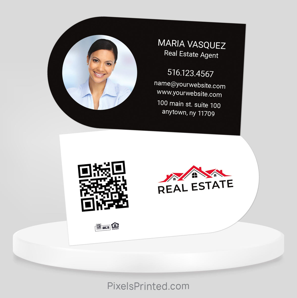 Independent real estate half circle business cards Business Cards PixelsPrinted 