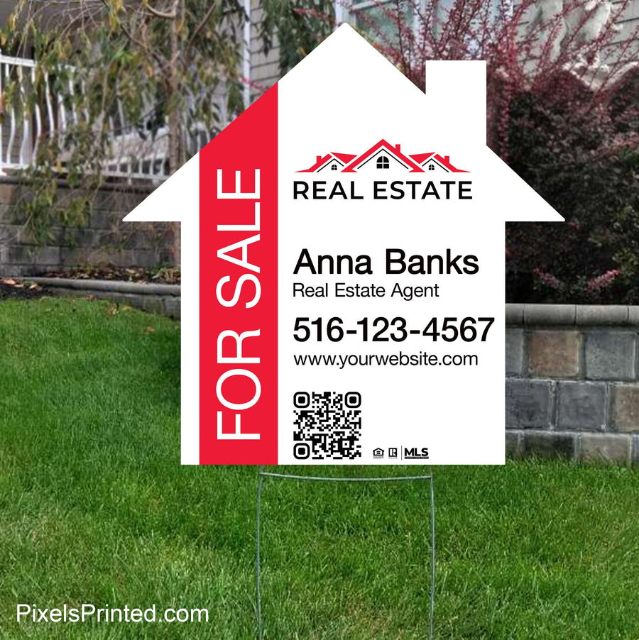 Independent real estate house shaped yard signs yard signs PixelsPrinted 