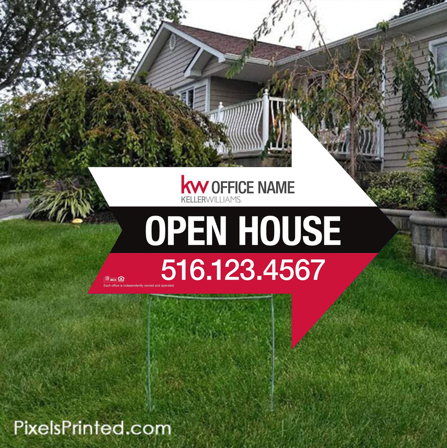 Keller Williams arrow shaped yard signs yard signs PixelsPrinted 