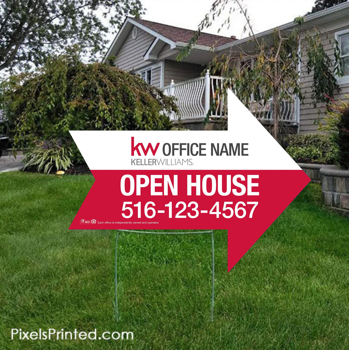 Keller Williams arrow shaped yard signs yard signs PixelsPrinted 