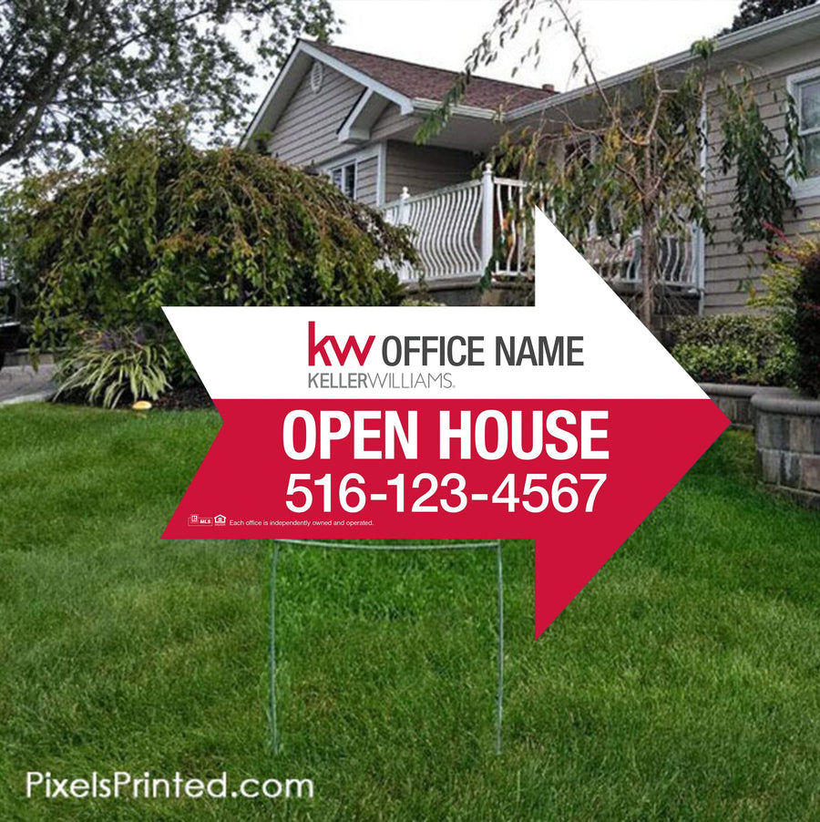 Keller Williams arrow shaped yard signs yard signs PixelsPrinted 