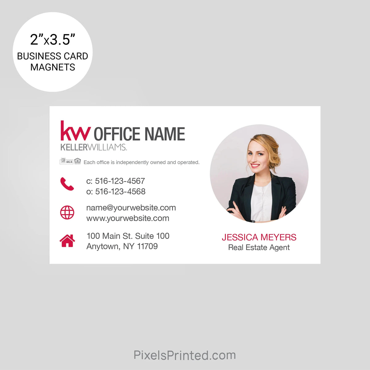 Keller Williams business card magnets PixelsPrinted 