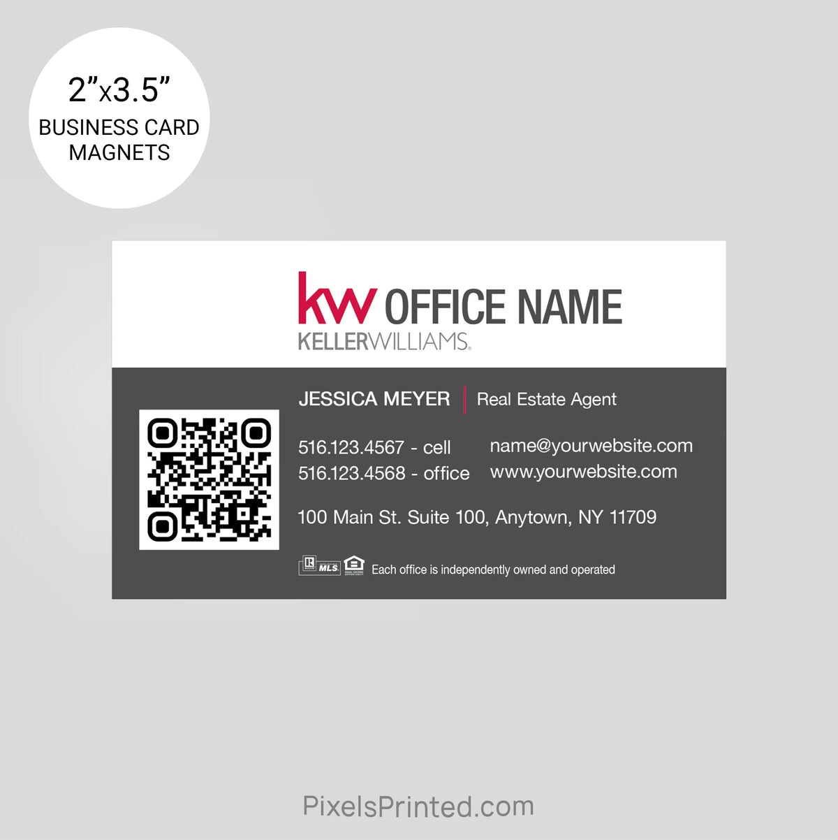 Keller Williams business card magnets PixelsPrinted 