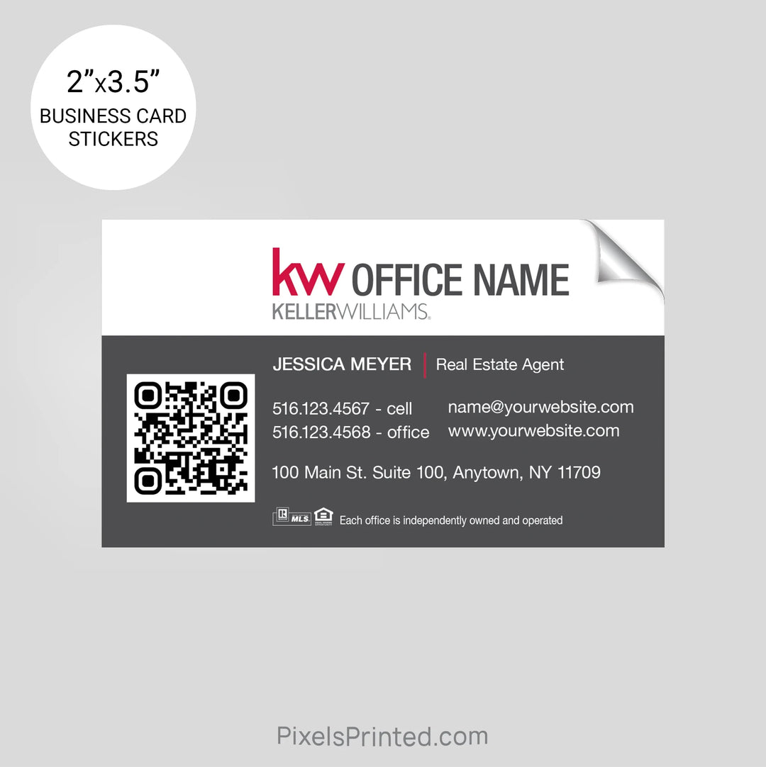Keller Williams business card stickers PixelsPrinted 