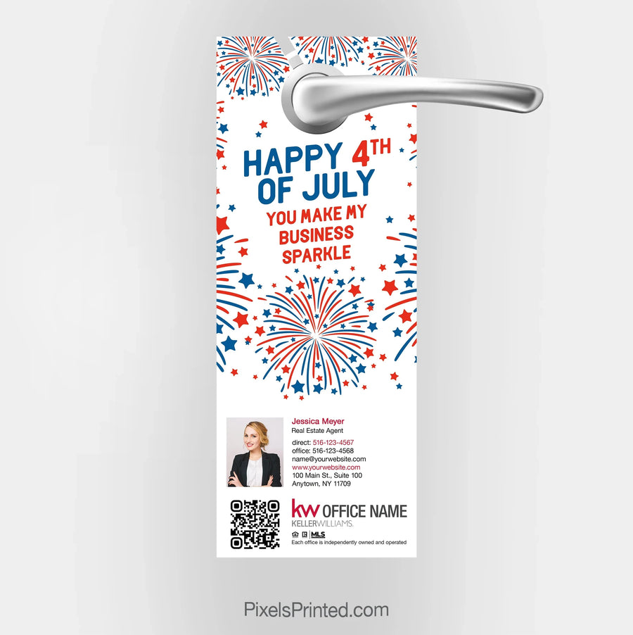 Keller Williams Fourth of July door hangers PixelsPrinted 