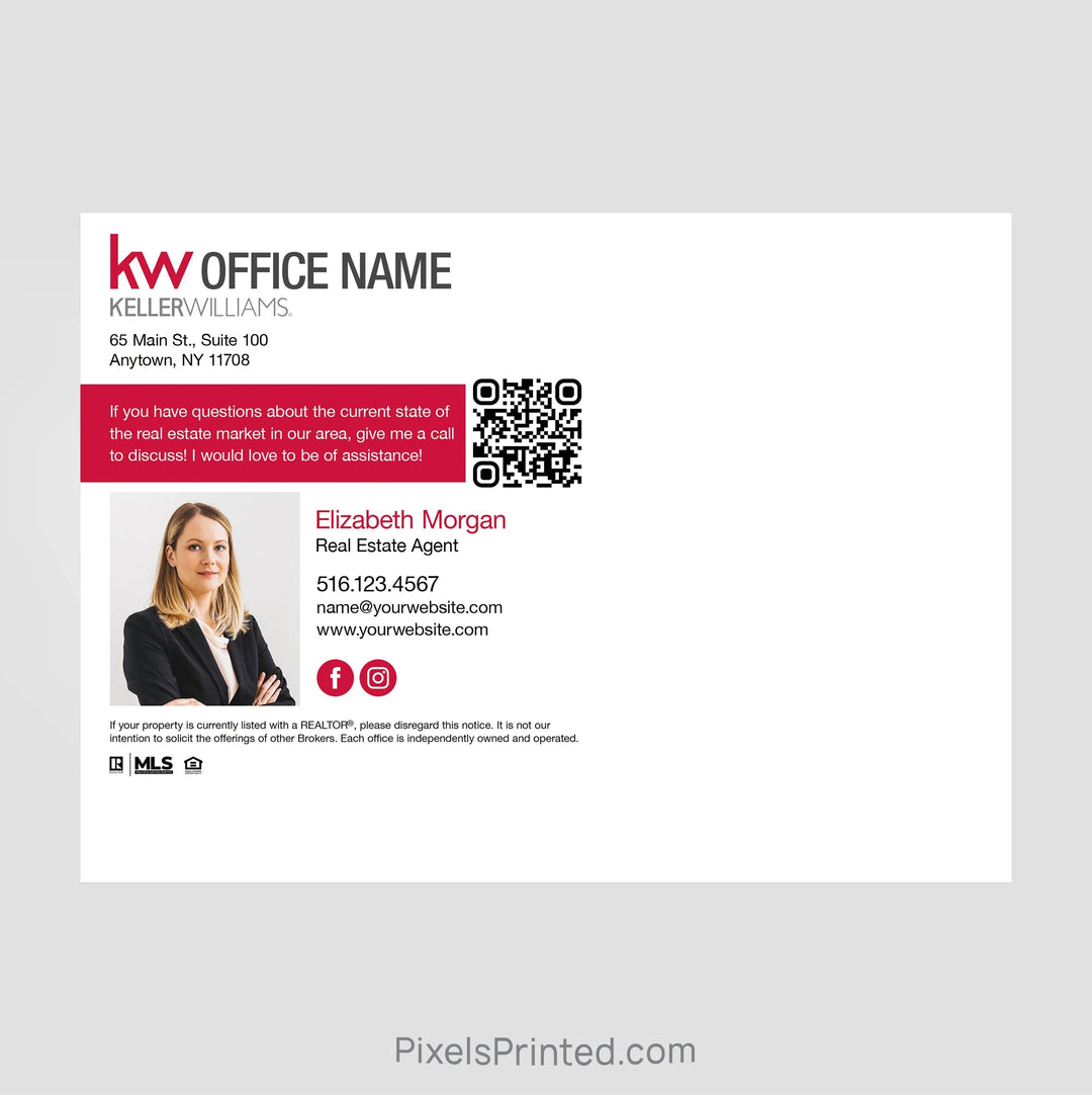 Keller Williams real estate farmers market schedule postcards PixelsPrinted 