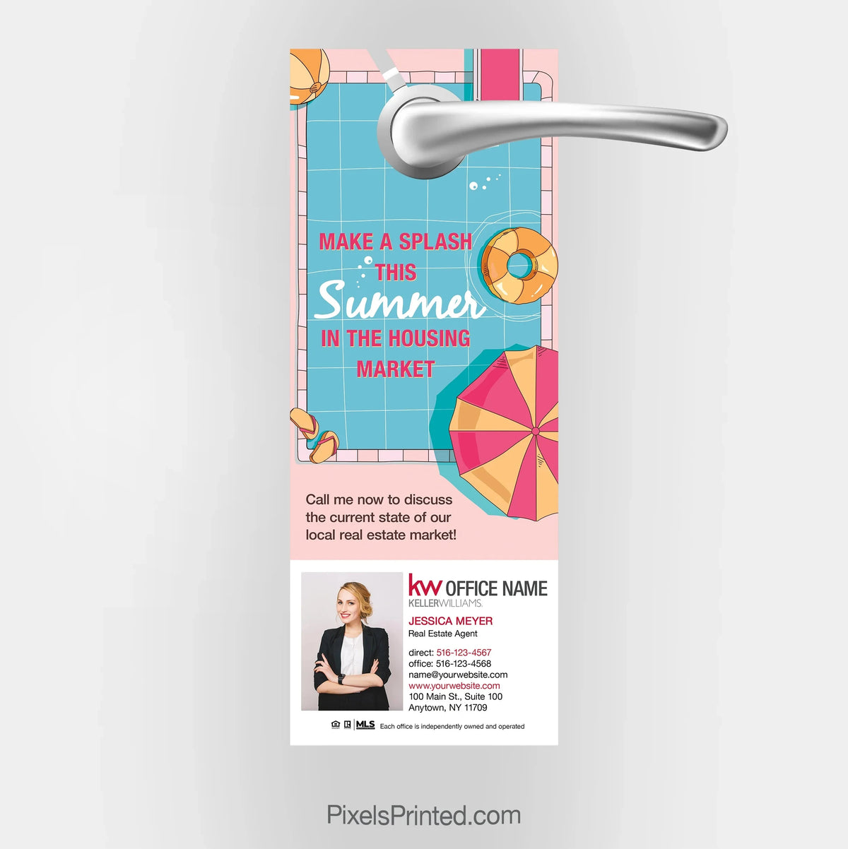 Keller Williams summer buying and selling real estate door hanger PixelsPrinted 