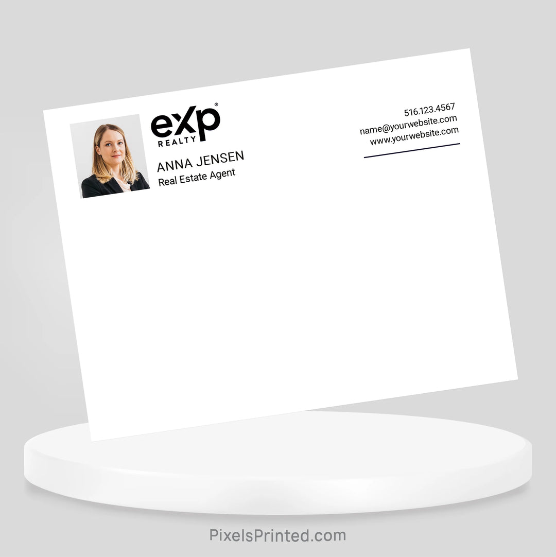 eXp Realty personalized notecard designed for real estate agents to send thank you messages and stay connected with clients.