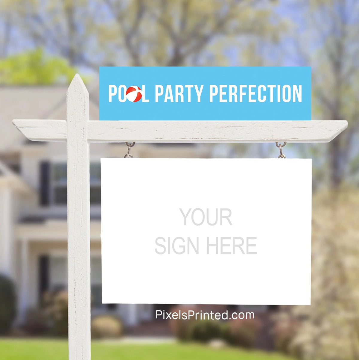 pool party perfection real estate sign riders PixelsPrinted 