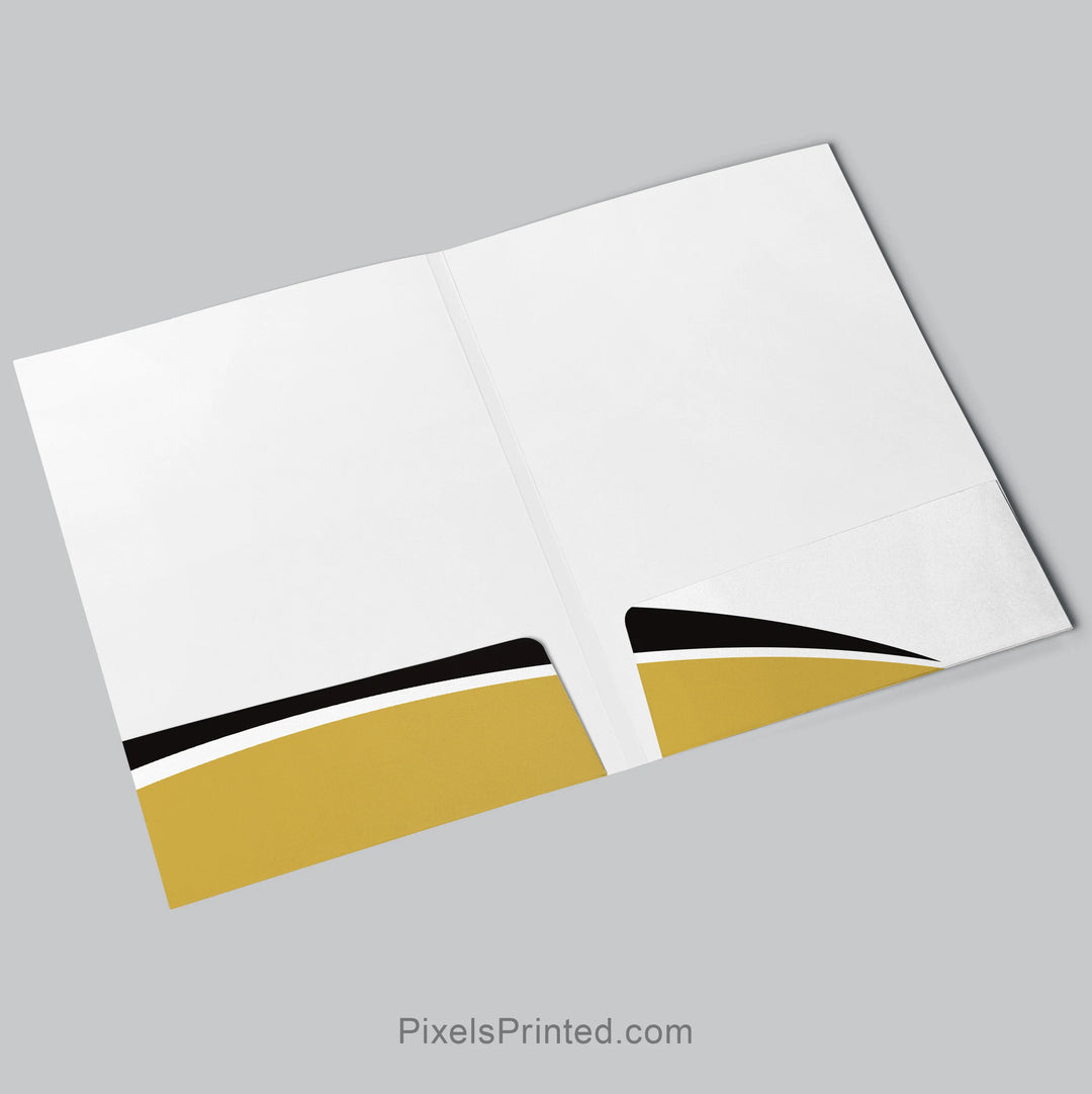 custom glossy Realty ONE Group folder with two pockets and business card holder for real estate
