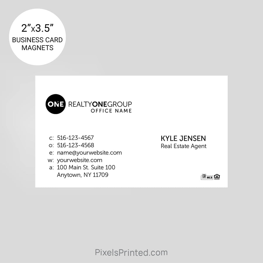 Realty ONE Group business card magnets PixelsPrinted 