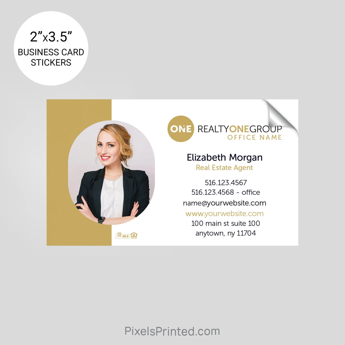 Realty One Group business card stickers sticker PixelsPrinted 