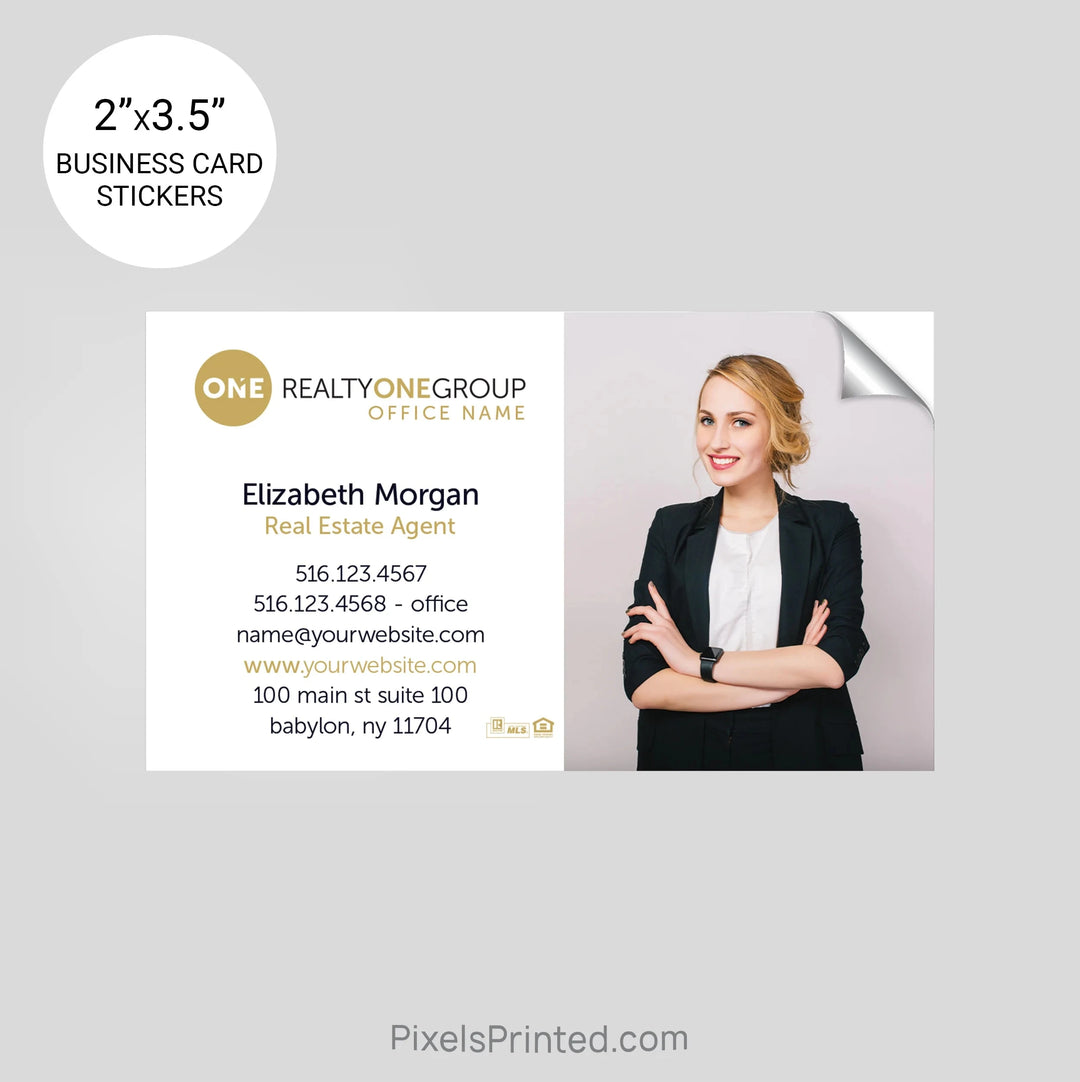 Realty One Group business card stickers sticker PixelsPrinted 
