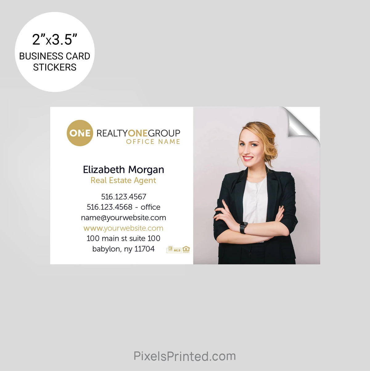 Realty One Group business card stickers sticker PixelsPrinted 