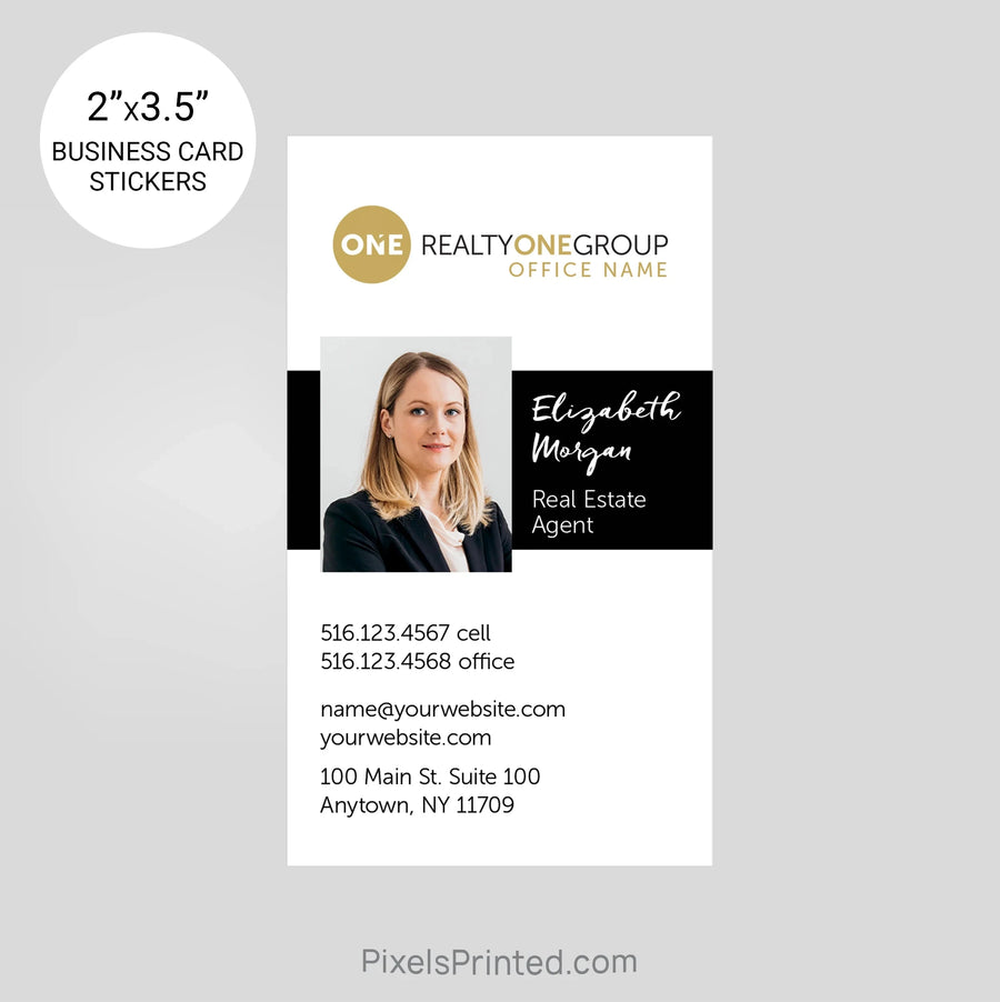 Realty One Group business card stickers sticker PixelsPrinted 