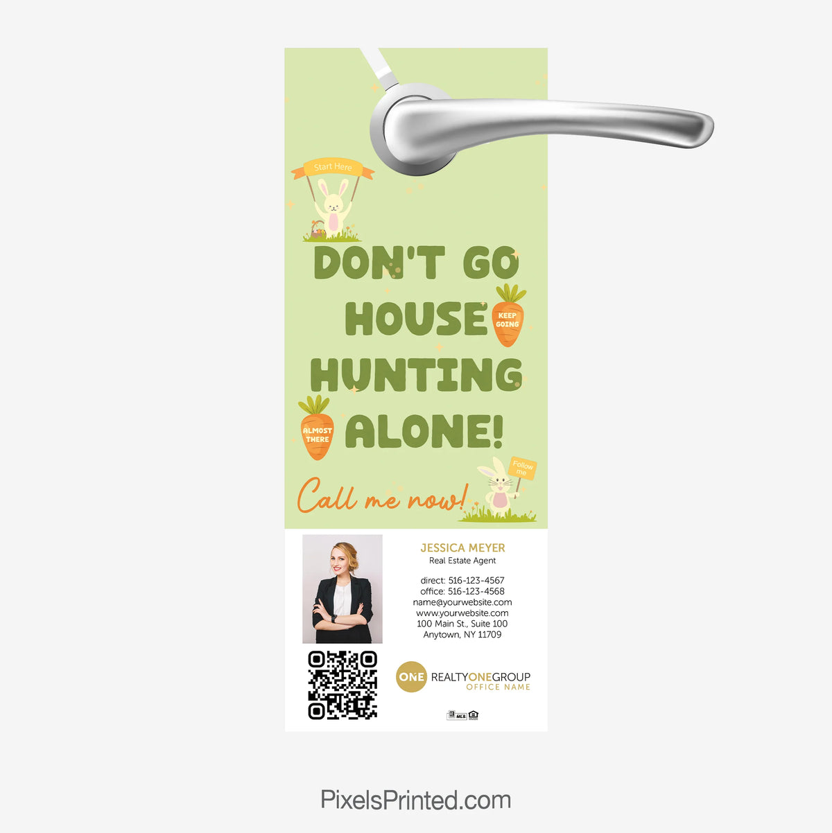 Easter door hanger encouraging buyers to work with a real estate agent